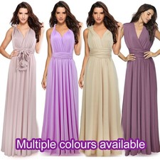 maxi dress bridesmaid evening gown multiway sleeveless backless formal infinity