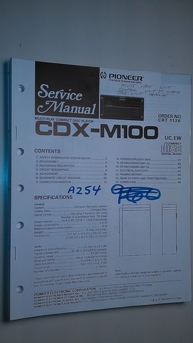 Pioneer cdx m100 service - pioneer, cdx-m100