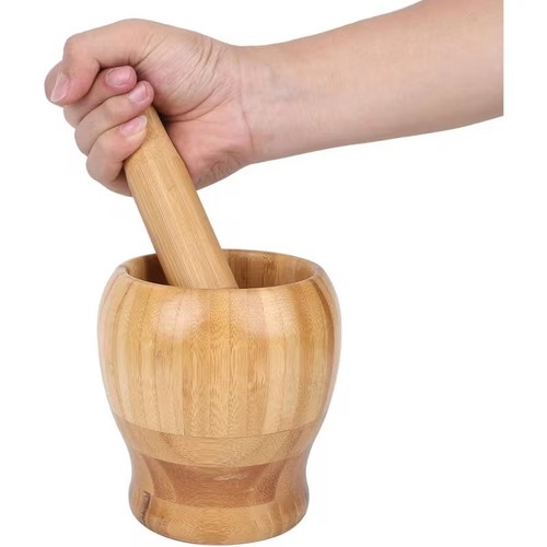 Wooden mortar and - mortar, set