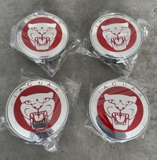 JAGUAR Red Centre Caps X 4,    XF XFR XK XKR XJ XJR CENTER CAPS 59/60mm New💖