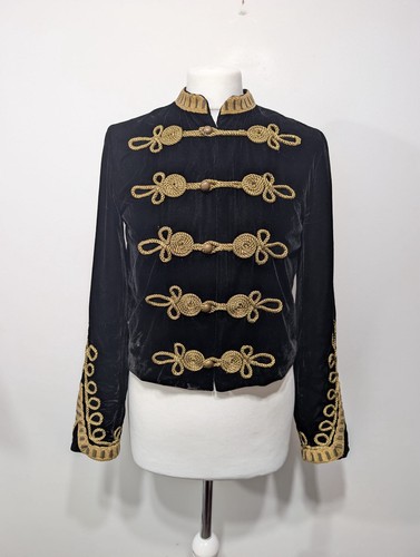 Zara black velvet - black, military