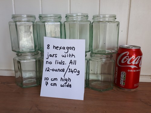 Hexagonal glass jars - 8,