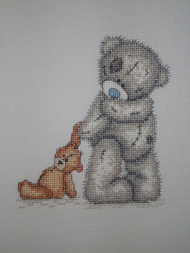 Completed cross stitch - completed, tatty