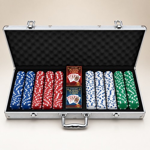 Poker chip set aluminium - set, in