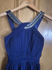 Little Mistress Women's Royal Blue Chiffon Dress Size 10 In VGC