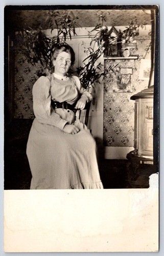 Antique woman sitting home - antique,