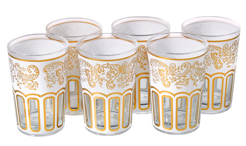 Moroccan tea glasses white and - tea,