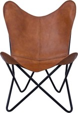 Chair Leather Butterfly Brown