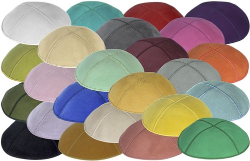 Plain genuine suede kippah - plain,