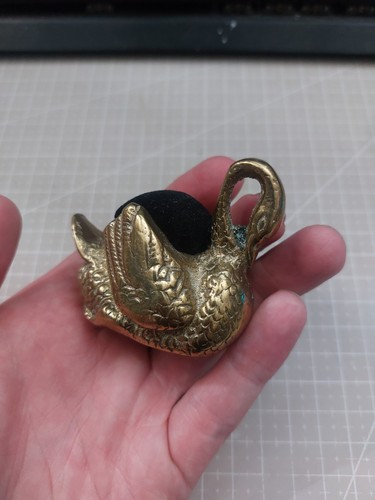 Vintage brass swan - swan, cushion