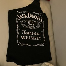 JACK DANIEL’S WOMENS OLD No.7 ONE SHOULDER TANK TOP BLACK MEDIUM
