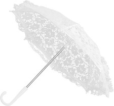 Marvellous Lace Umbrella,Wedding Parasol Umbrella,Craft Flowers White 