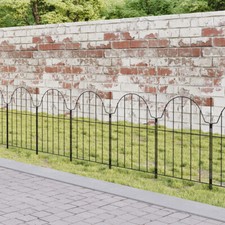 Set of 10 Rustproof Metal Garden Fence Flower Bed Animal Dog Barrier Border Edge