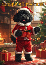 BLACK LABRADOODLE CHRISTMAS