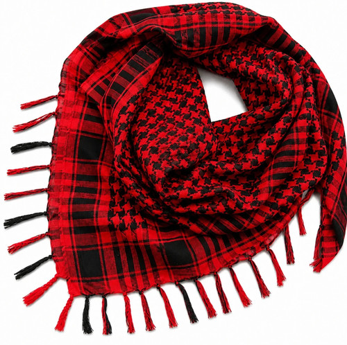 Keffiyeh shemagh red black - keffiyeh,