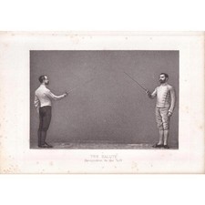 1890 SWORD FENCING Print - The