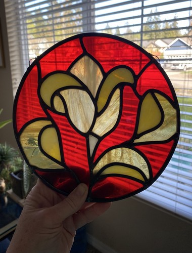 Vtg stained glass - sun, catcher