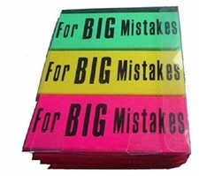 Novelty Giant Eraser - for Big Mistakes in Pink/Yellow/Green (color vary)