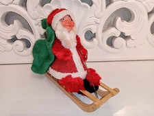 Vintage Christmas Gnome Elf Tomte Nisse with sled Figurine Santa Claus Advent