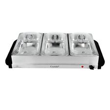 200W Buffet Warmer Food Server Hot Plate 3 Tray 1.5L Adjustable Temprature