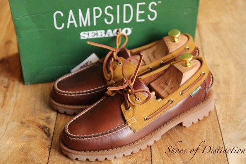 Sebago brown leather canvas - sebago,