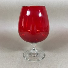 Large Red Glass Brandy Glass