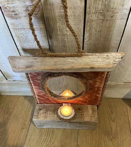 Rustic driftwood mirror hand - rustic,