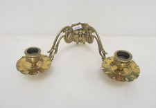 Victorian Brass Piano Candle Holders Lights Lamp Sconces Old Nouveau Rococo 1895