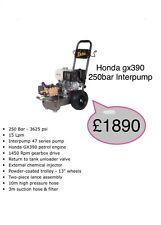 Honda GX390 Petrol  Pressure Washer, Power Washer, 250bar Jet Wash .