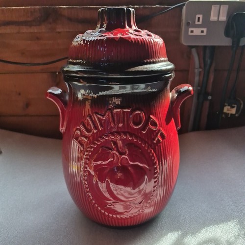 Red glazed rumtopf - red, storage