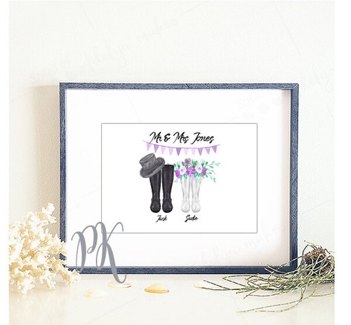 Personalised wedding print - a4,
