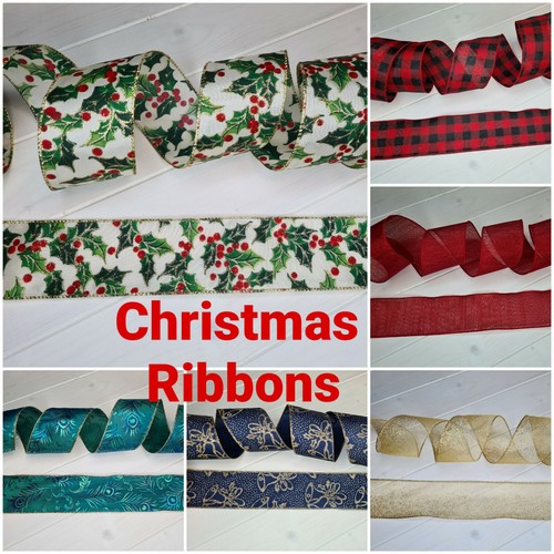 Christmas ribbon wired edge - christmas,
