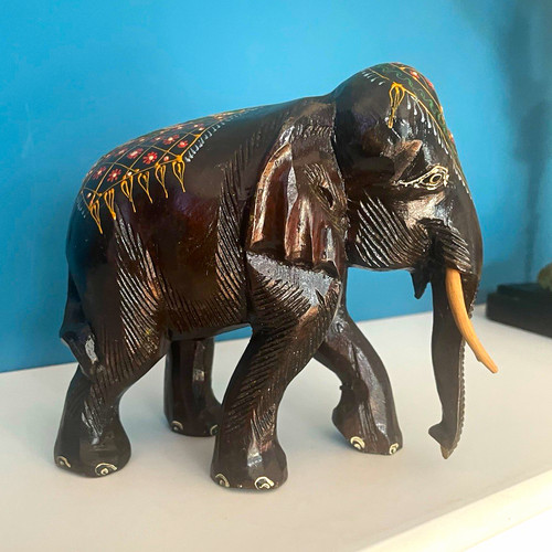 Hand carved painted - hand-carved, wooden