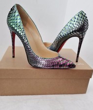 Christian Louboutin Pigalle Follies 100 Python Scarabee heels size 38.5 UK5.5