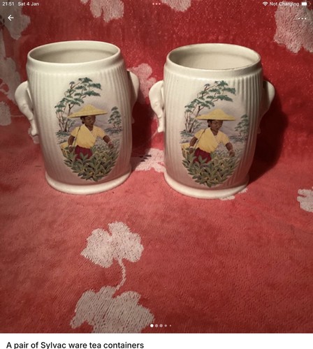 Pair sylvac tea caddy - a, of