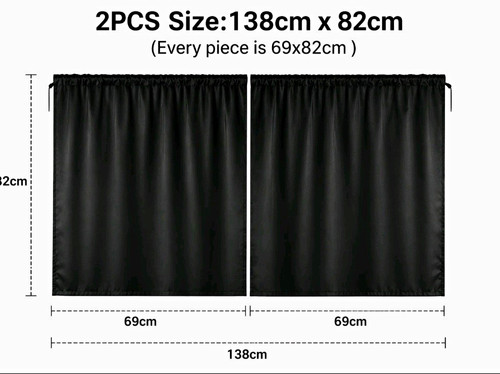 Pack black lined curtain - 2,