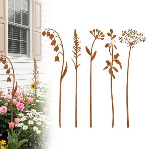 Rusty metal flowers - rusty,