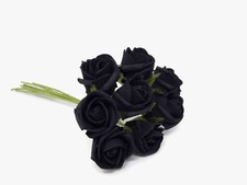 8 Head Foam Rose Bud Bunch x 3cm - Wedding Corsage Buttonhole Artificial Flower 
