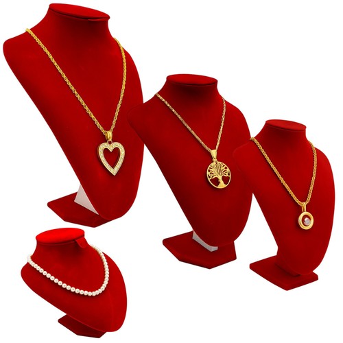 Red velvet jewelry easel - velvet,