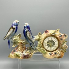Jema Holland Vintage Budgies Budgerigar Clock MCM 1950-60s Display Only