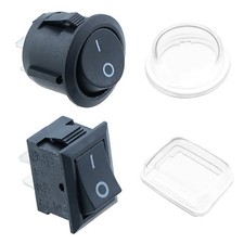 On/Off Round Rectangle Rocker Switch + Waterproof Cover Car Dash Boat SPST 12V