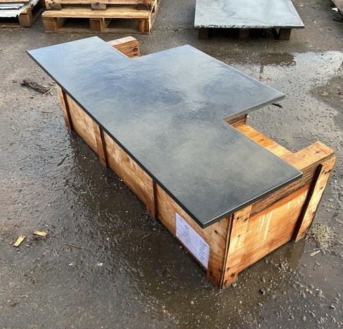 Slate hearth cut any - to,