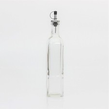 Clear Glass Olive Cooking Oil Pourer Dispenser Kitchen Seasoning Drizzle Bottle