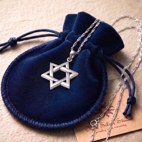 Jewish star david necklace - star, of