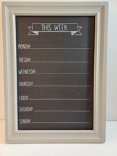 Chalk Board Week Days Meal Menu Planner Events Notes Kitchen Organiser Plaque