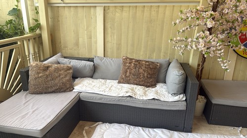 Grey rattan wicker effect - grey, rattan/wicker