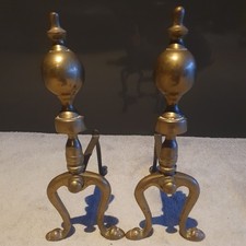Vintage Brass Fire Dogs