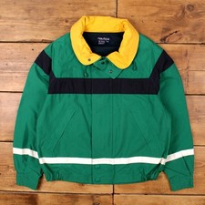 Vintage Nautica Windbreaker Jacket M Colour Block Sailing Green