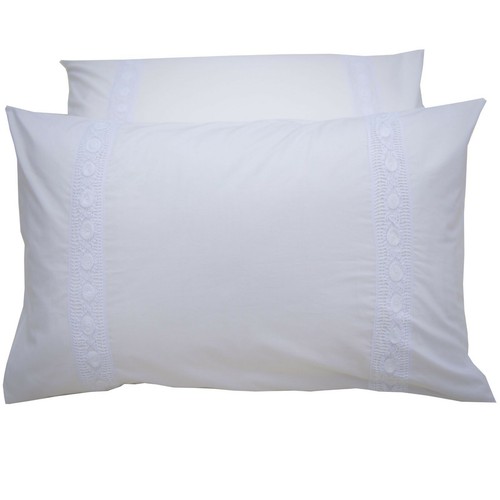 White cotton pillowcases - white,