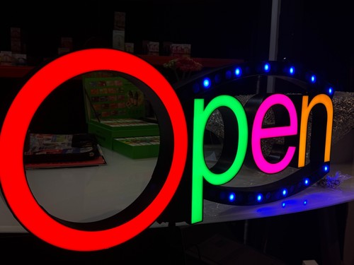 Open neon sign led signboard - led,